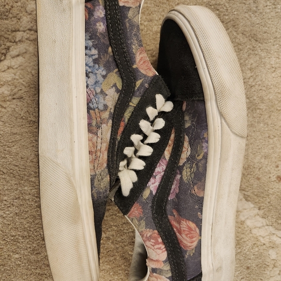 VANS Old Skool Trainers Moody Floral Lace Up Shoes Gray Suede Womens 5.5 Men's 4 - Picture 4 of 7